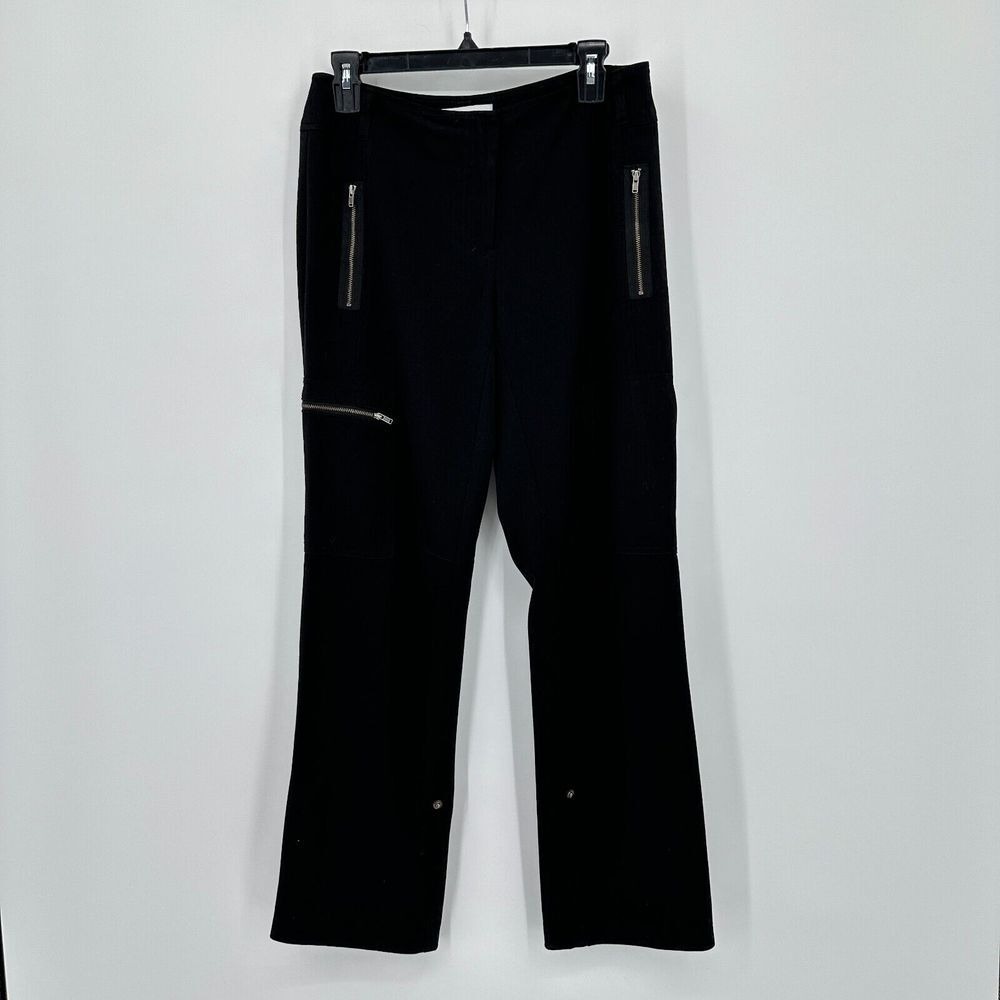 Chicos Pants Womens 00 Black Straight Leg Capri Convertible Utility Y2K NYC